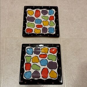 Colorful Abstract Square Plates-8” by 8”